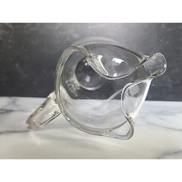 Etched Glass Wheat Pattern Pitcher With Handle - Picture 8 of 10